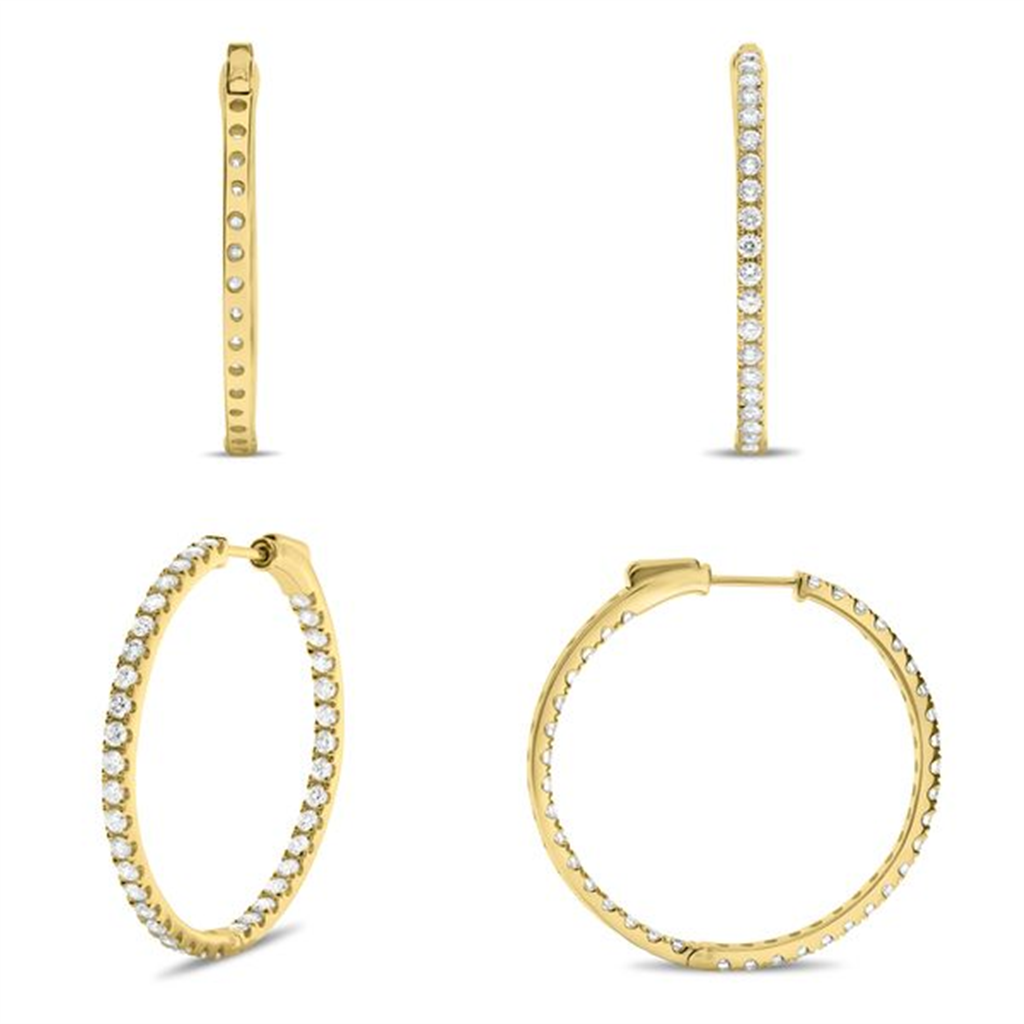 14K Yellow Gold 1.50ct Diamond Hoop