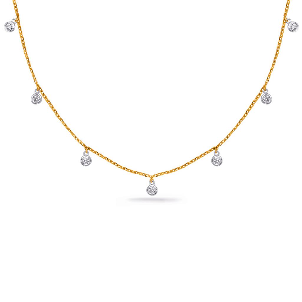 14K Yellow & White Gold 0.40ct Diamond By the Yard Necklace