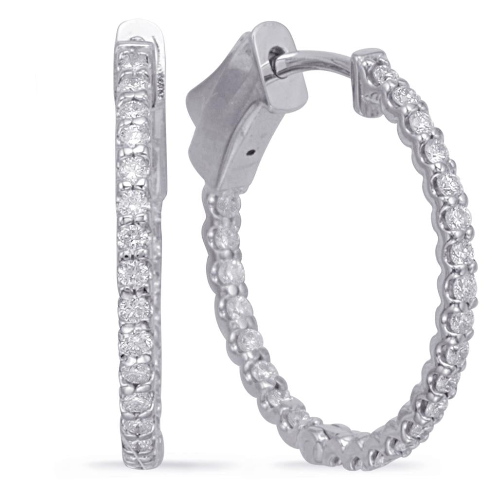 14K White Gold 0.52ct Diamond Hoop