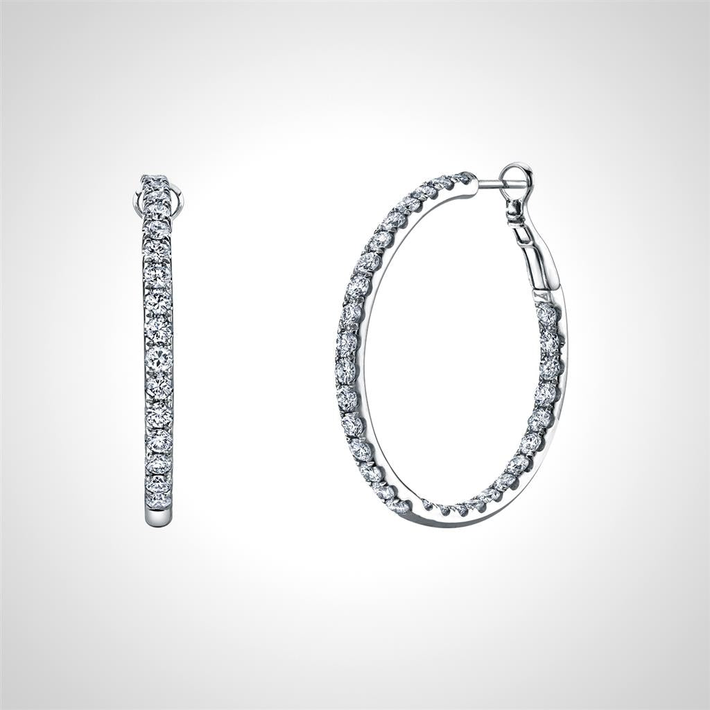 18K White Gold 6.48ct Diamond Hoops