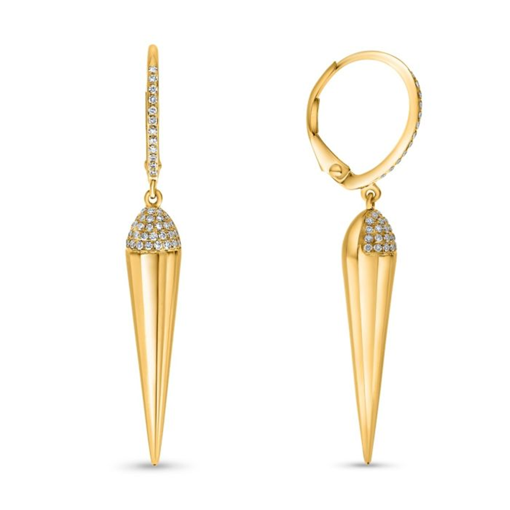 14K Yellow Gold Diamond Dangle Earrings – Barton-Clay Fine