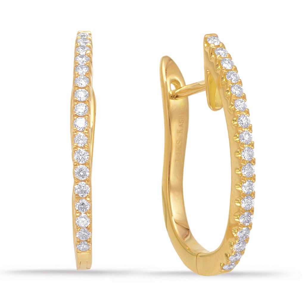 14K Yellow Gold 0.32ct Hoop Earring