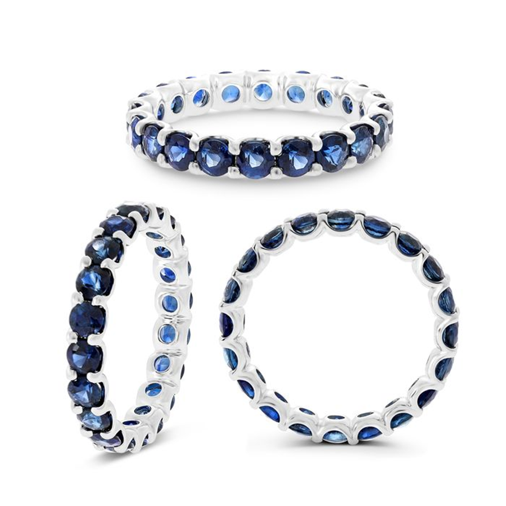 14K White Gold 2.37ct Sapphire Eternity Band