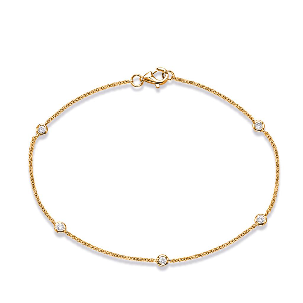 14K Yellow Gold 0.14ct Diamond Bracelet