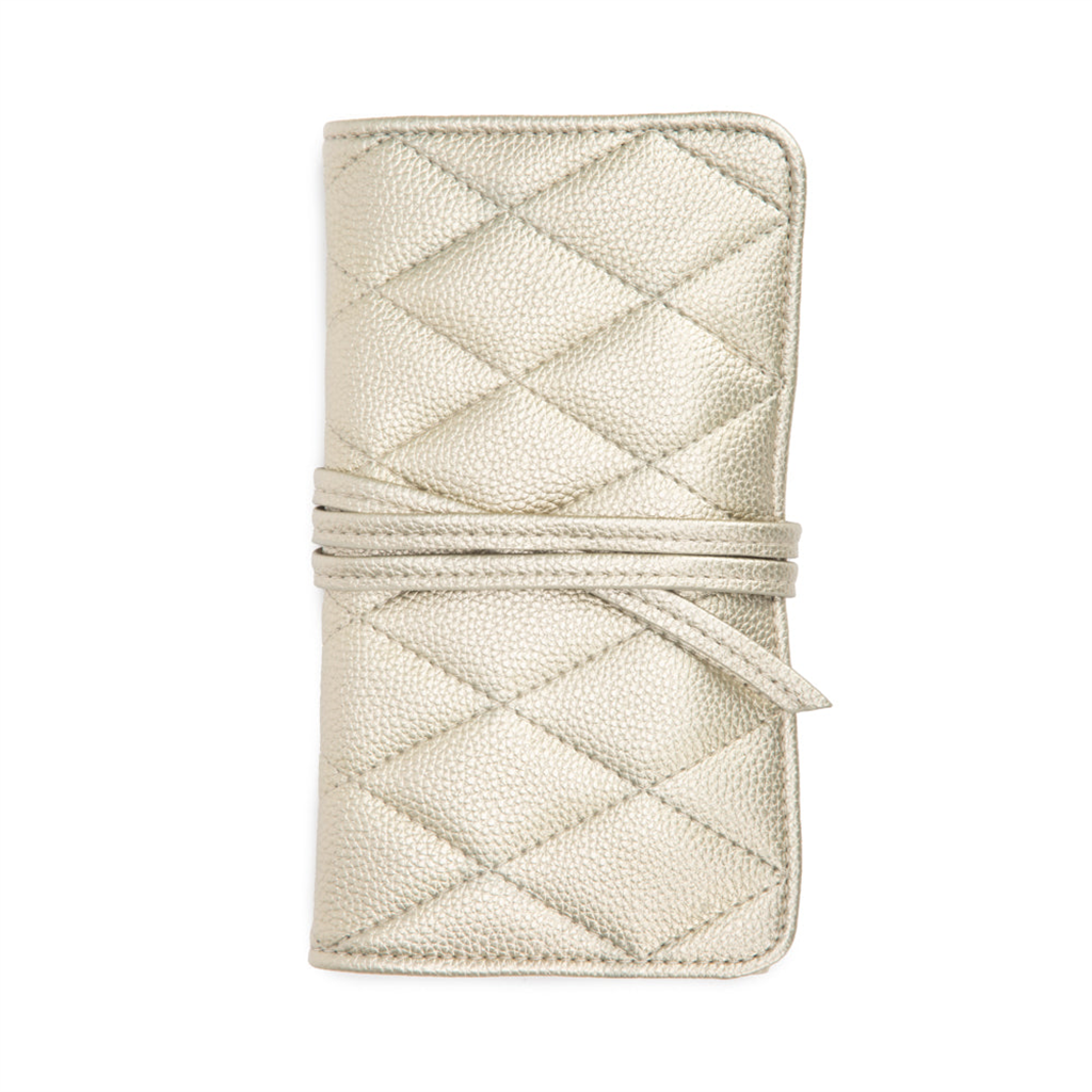 Leah Gold Quilted Jewelry Roll