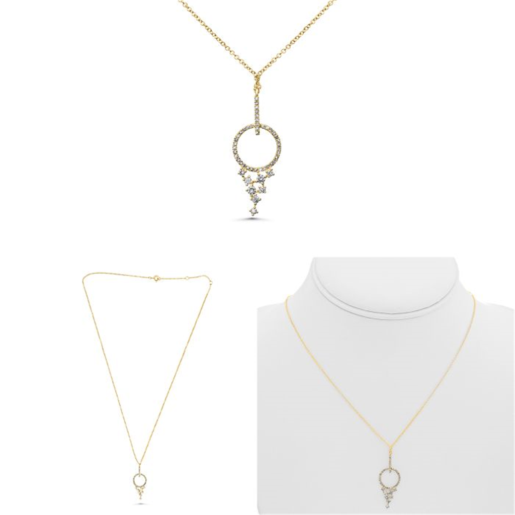 14K Yellow Gold 0.29ct Round Diamond Necklace