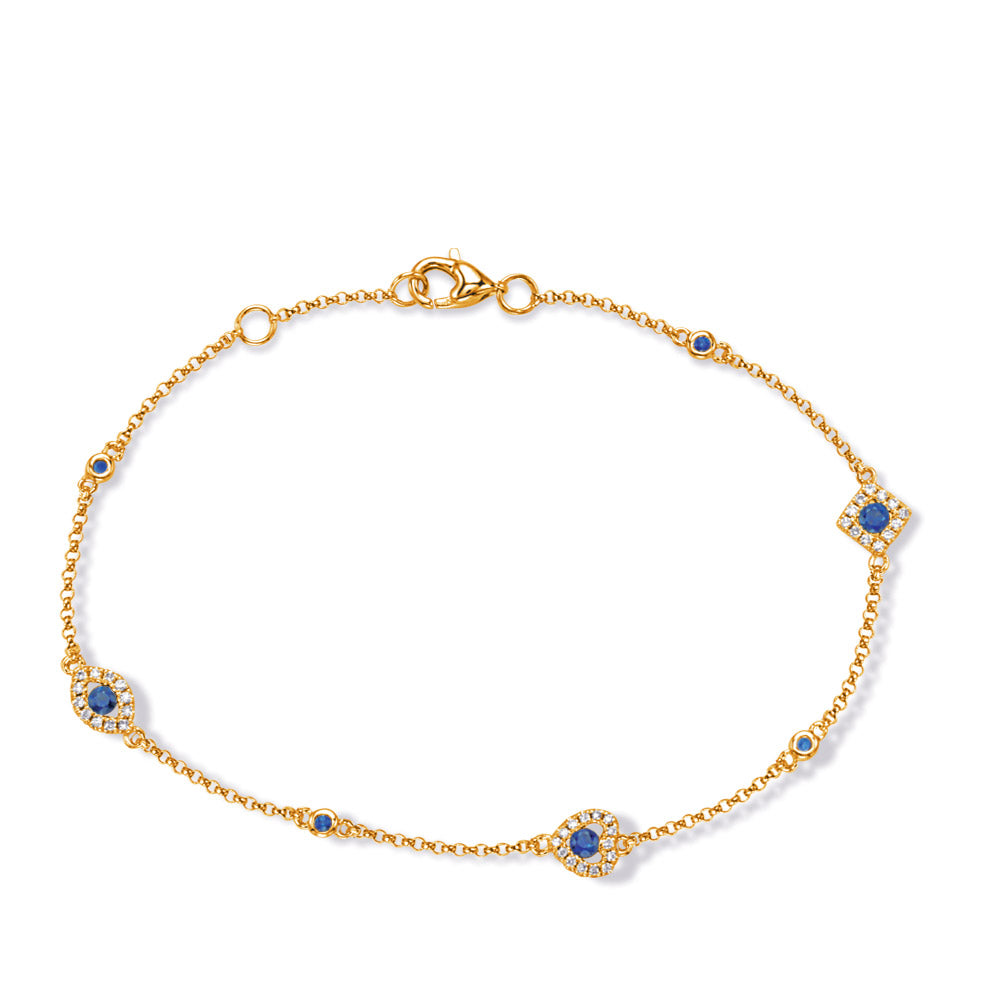 Yellow Gold Sapphire & Diamond Bracelet