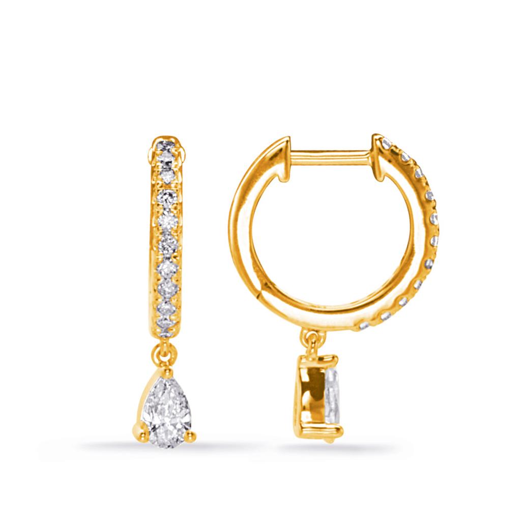 14K Yellow Gold 0.73ct Diamond Earring