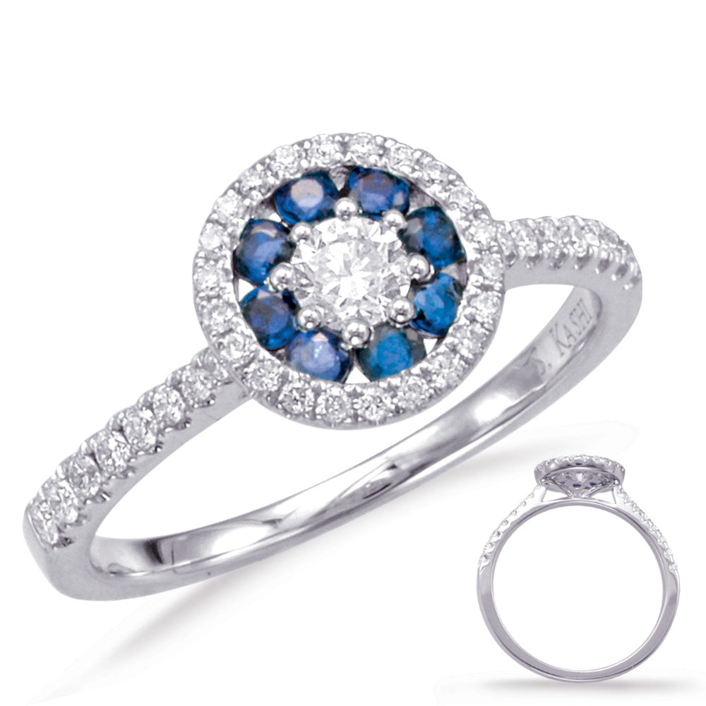 White Gold Sapphire & Diamond Ring
