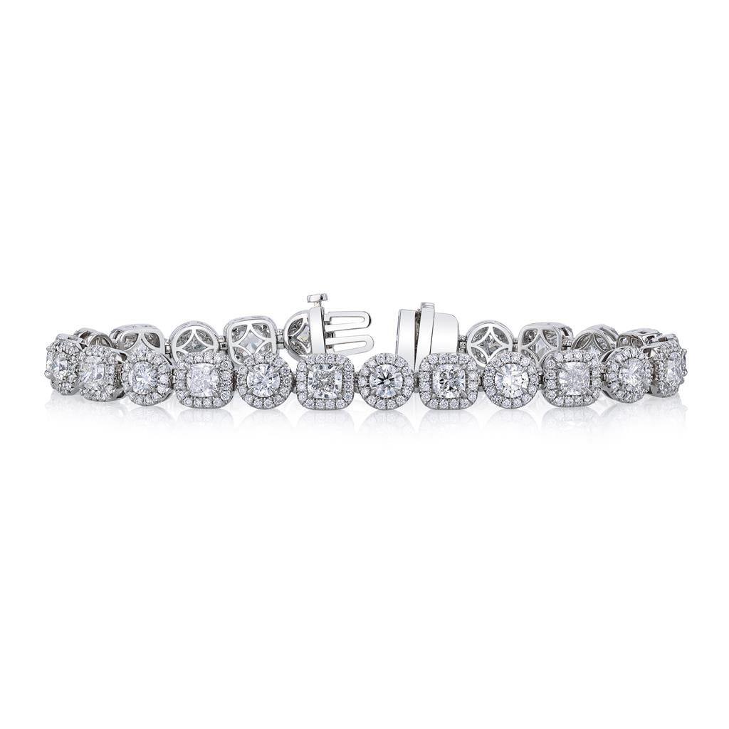 Platinum Alternating Diamond Bracelet