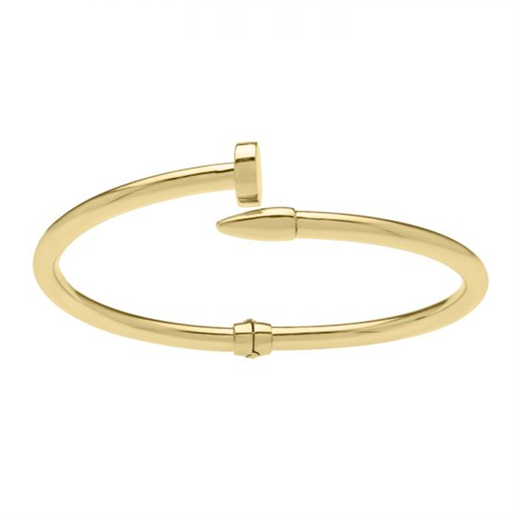 14K Gold Bypass Nail Bangle