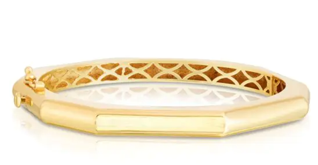 14K Gold Octagon Edge Bangle