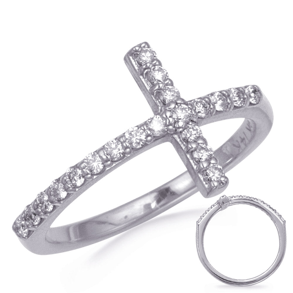 White Gold Cross Ring 2.0mm