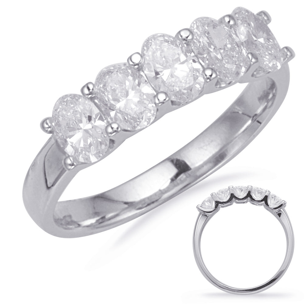 White Gold Oval Diamond Band