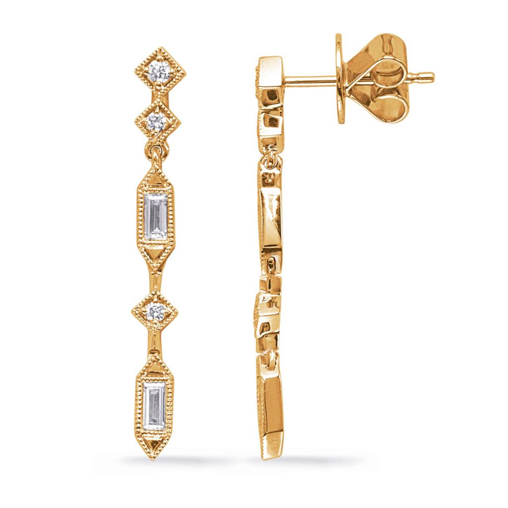 14K Yellow Gold 0.36ct Diamond Earrings