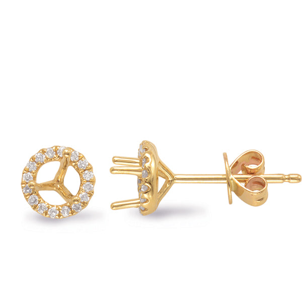 Three Prong Earring Setting 2.00ct Tw