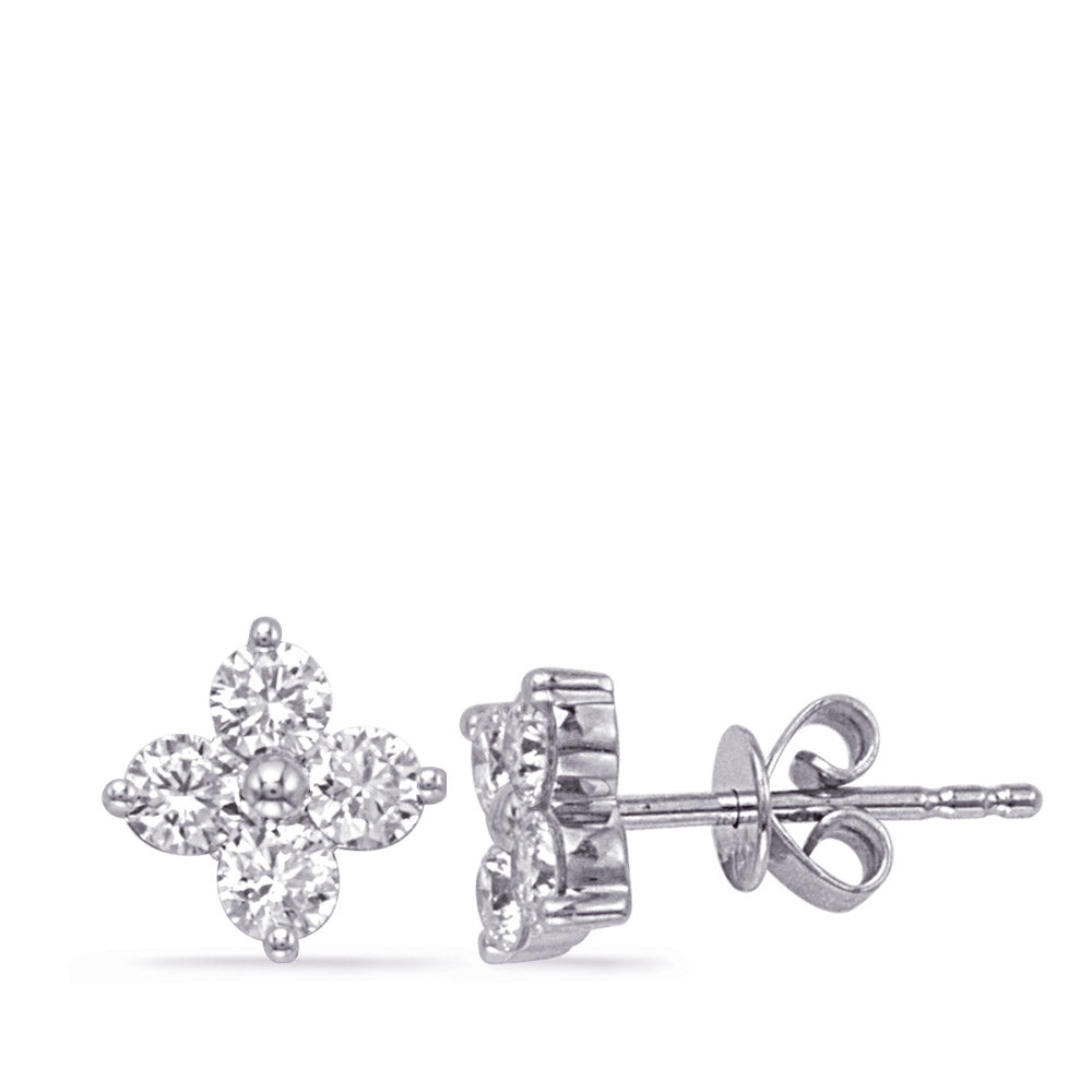 White Gold Diamond Earring