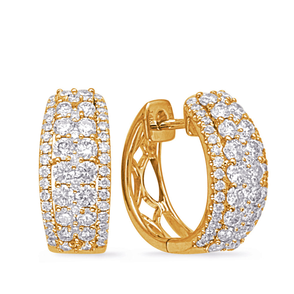Yellow Gold Diamond Earring