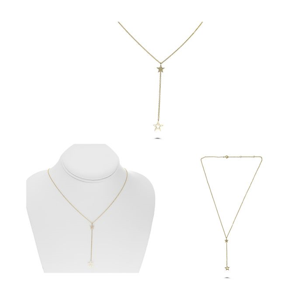 14K Yellow Gold 0.05ct Star Diamond Necklace