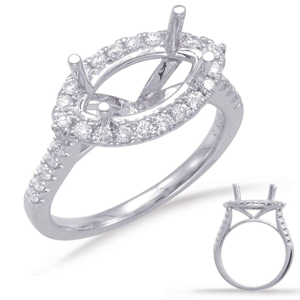 White Gold Halo Engagement Ring