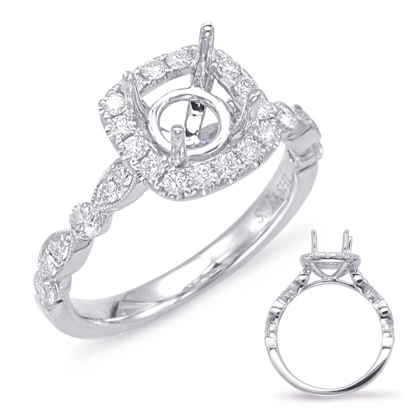 White Gold Halo Engagement Ring