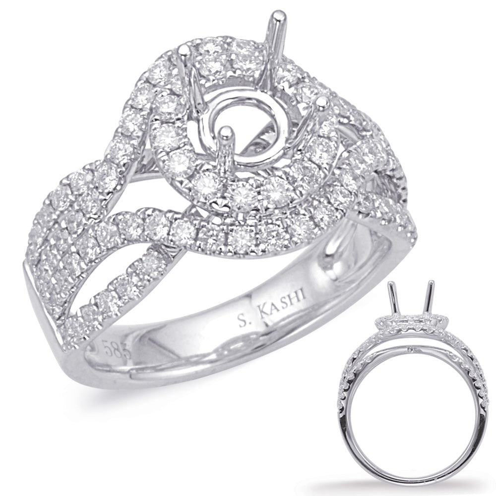 White Gold Halo Engagement Ring