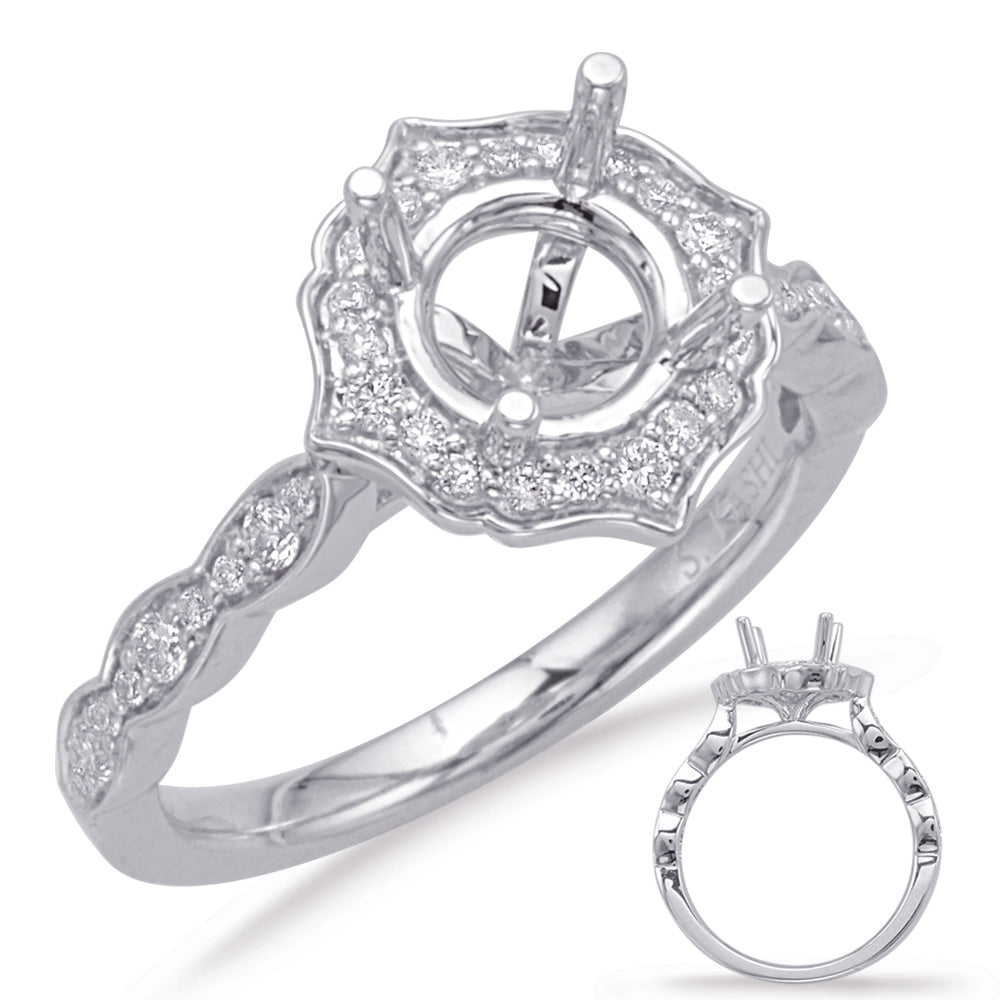 White Gold Halo Engagement Ring