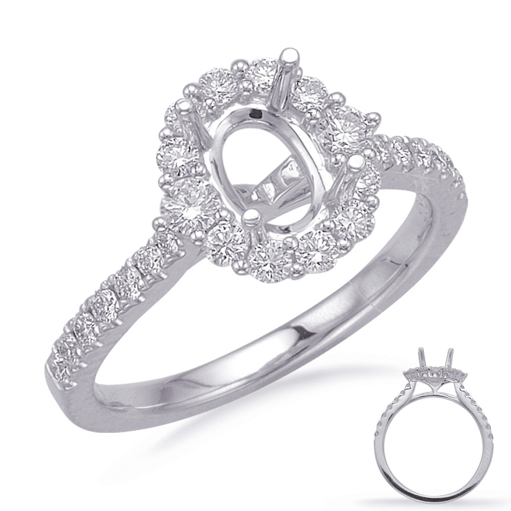 White Gold Halo Engagement Ring