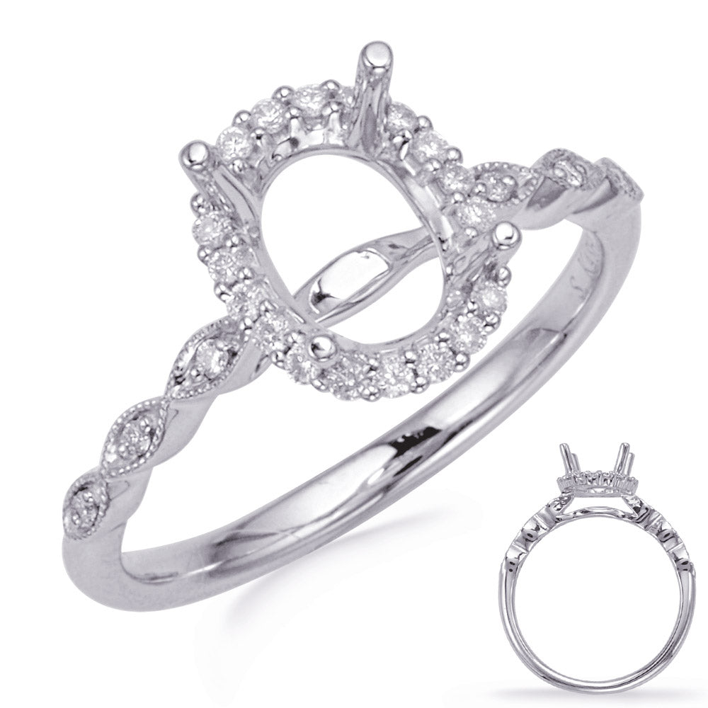 White Gold Halo Engagement Ring