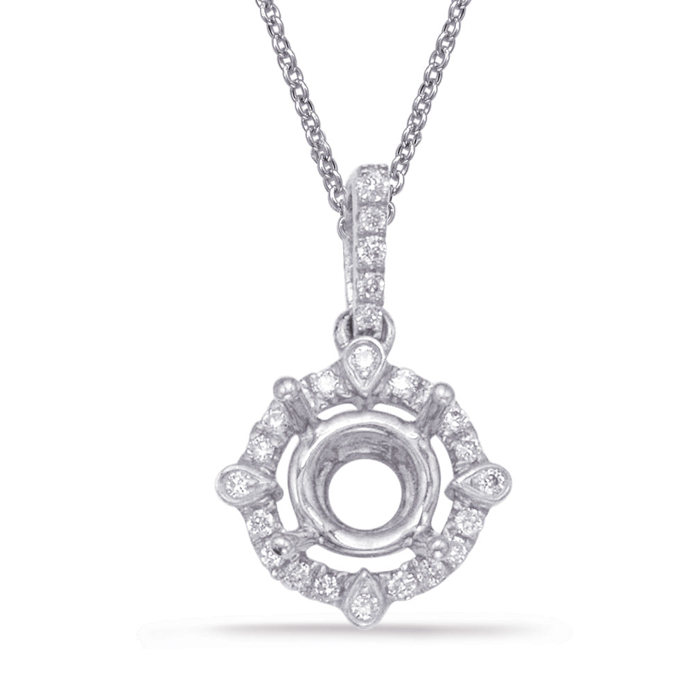 Diamond Pendant For .50ct Round Stone