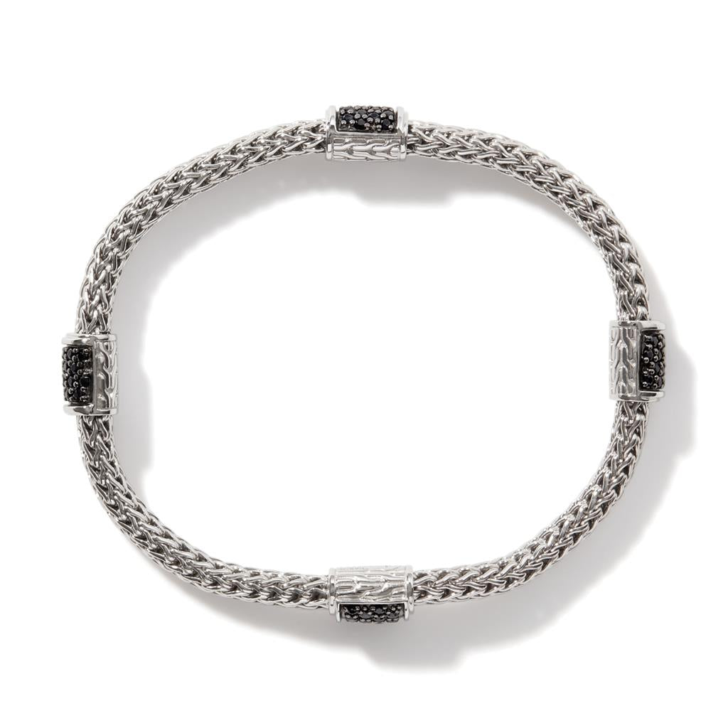 Icon Bracelet, Sterling Silver, Pavé, 5MM