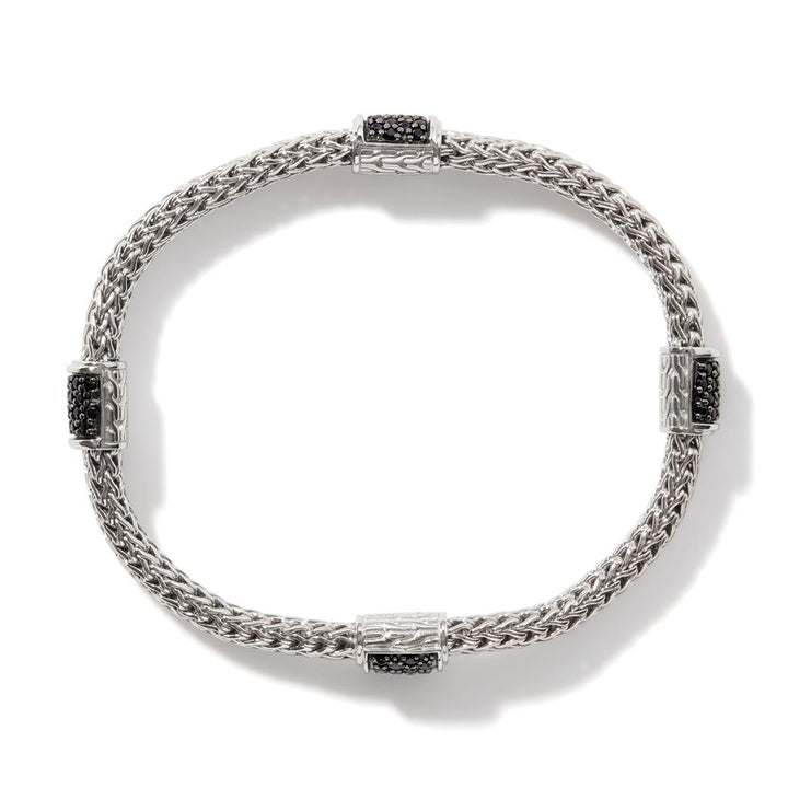Icon Bracelet, Sterling Silver, Pavé, 5MM