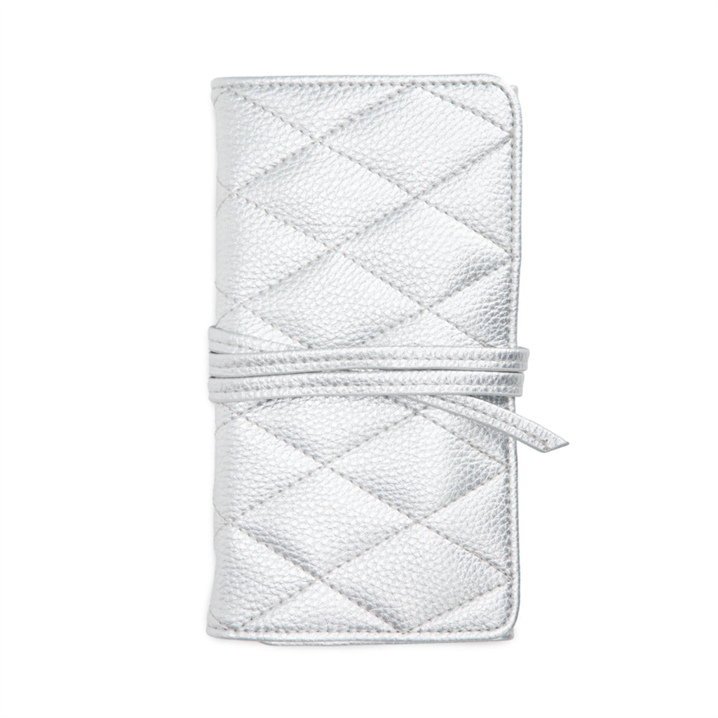 Leah Silver Quilted Jewelry Roll