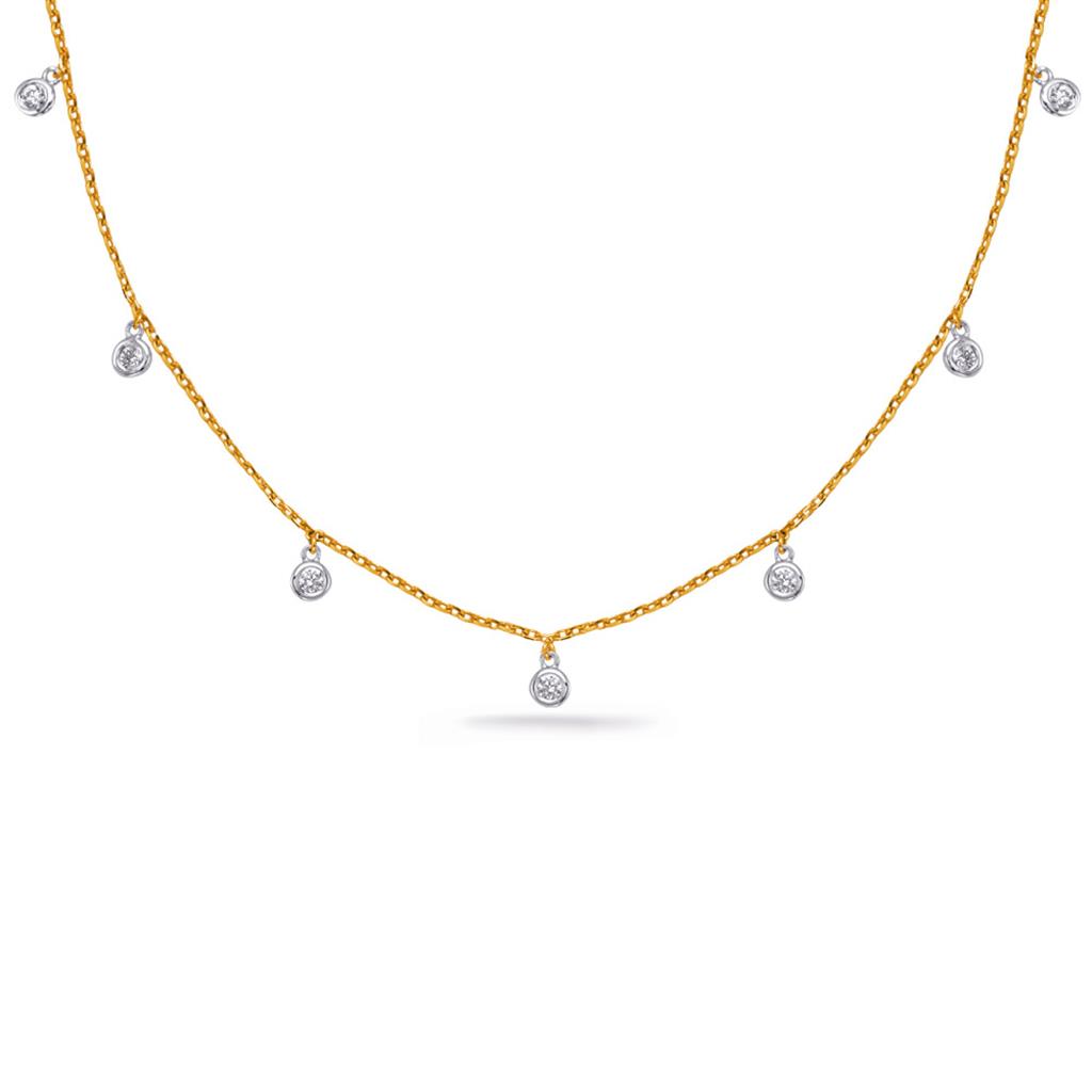 14K Yellow & White Gold 0.40ct Diamond By the Yard Necklace