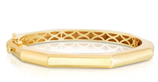 14K Gold Octagon Edge Bangle