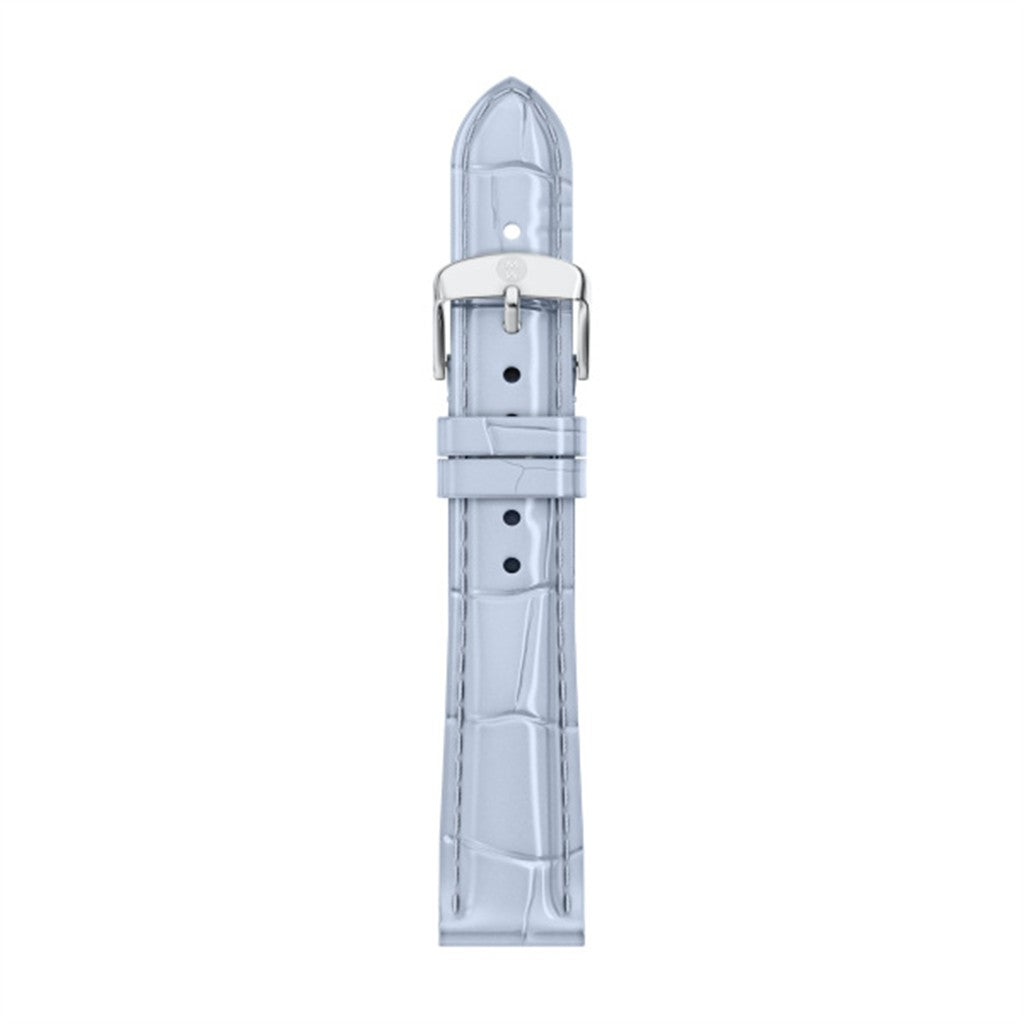 16mm Pastel Blue Croco-Calf Embossed Leather Strap