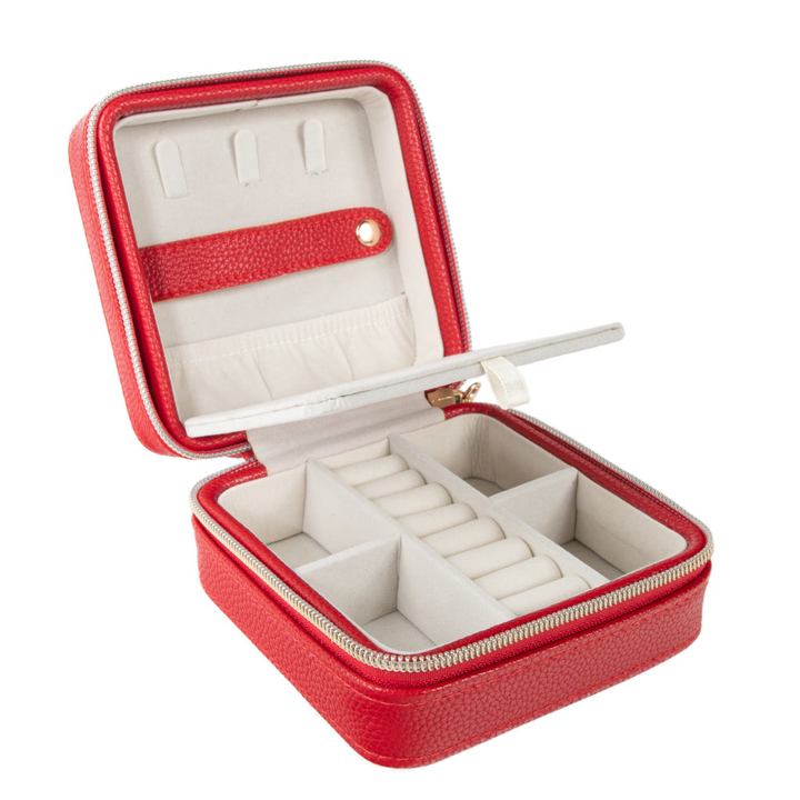 Leah Red Travel Jewelry Case