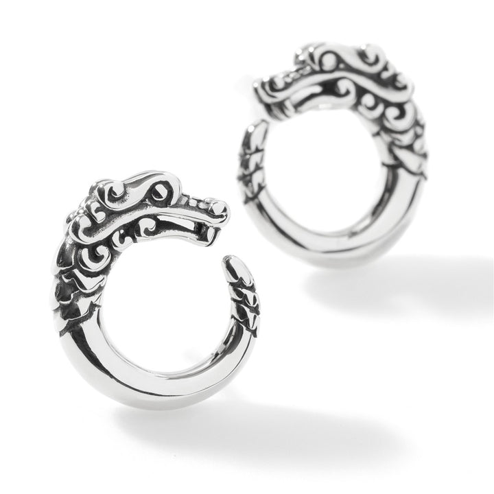 Naga Stud Earrings, Sterling Silver