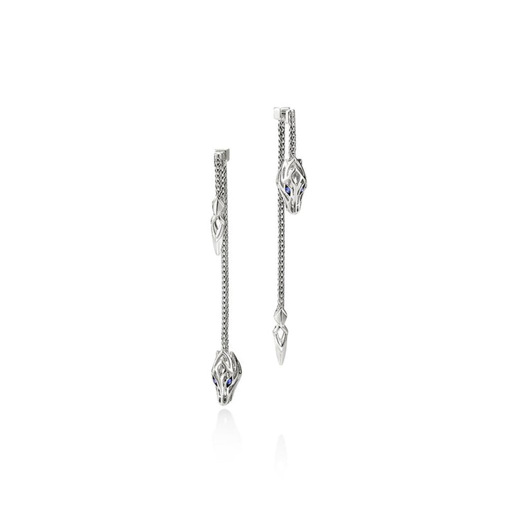 Naga Drop Earrings, Sterling Silver