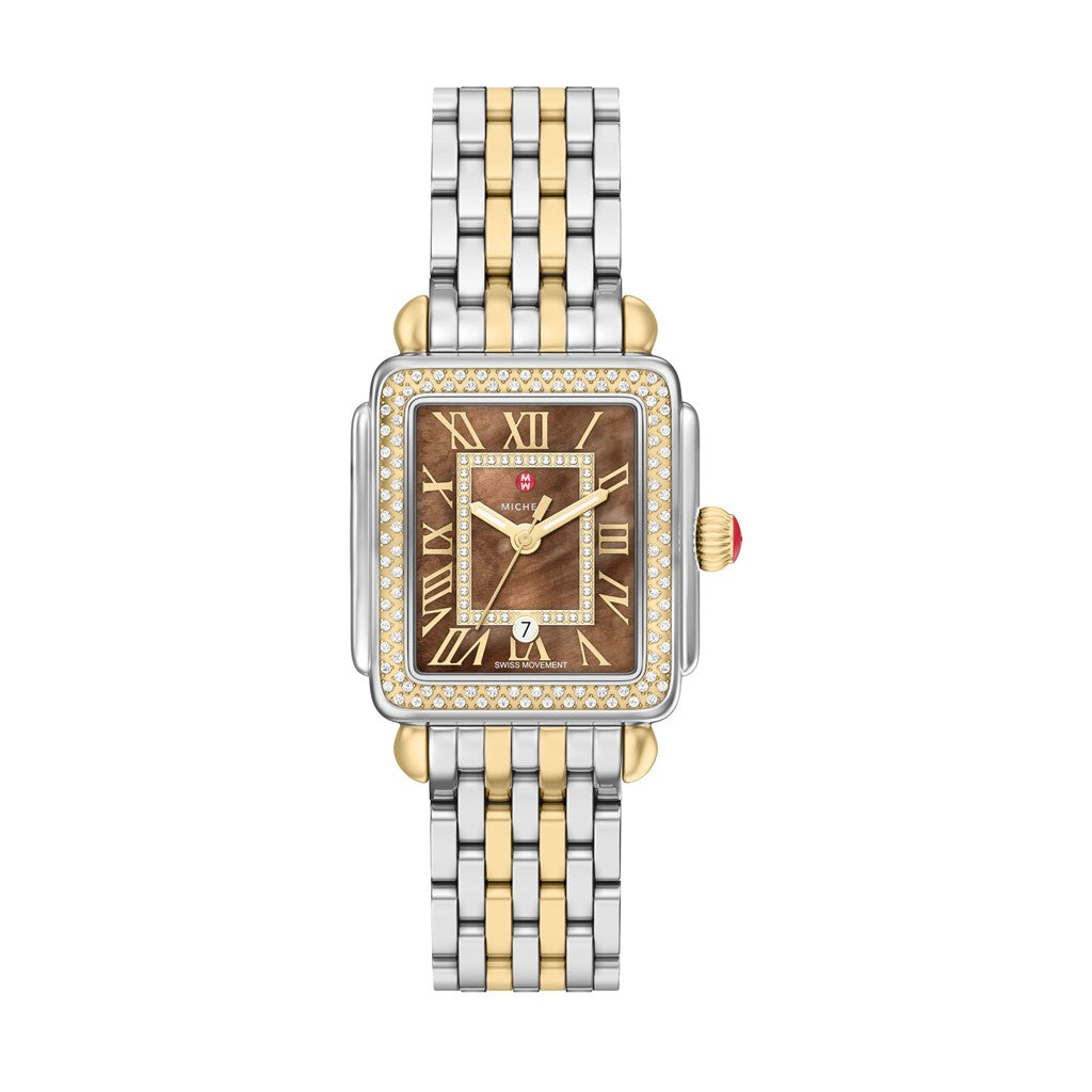 Deco Madison Mid Diamond Two-Tone 18K Gold-Plated Stainless Steel Watch