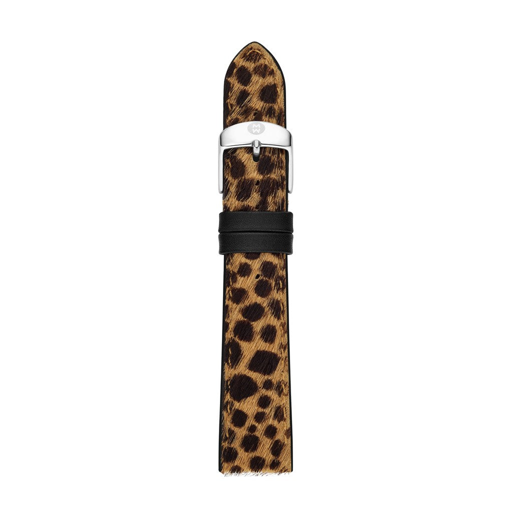 18mm Leopard Print Pony Hair Leather Strap