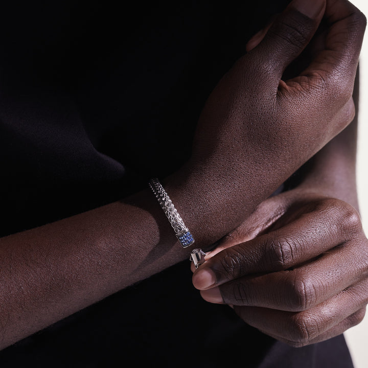 Icon Bracelet, Sterling Silver, Pavé, 5MM
