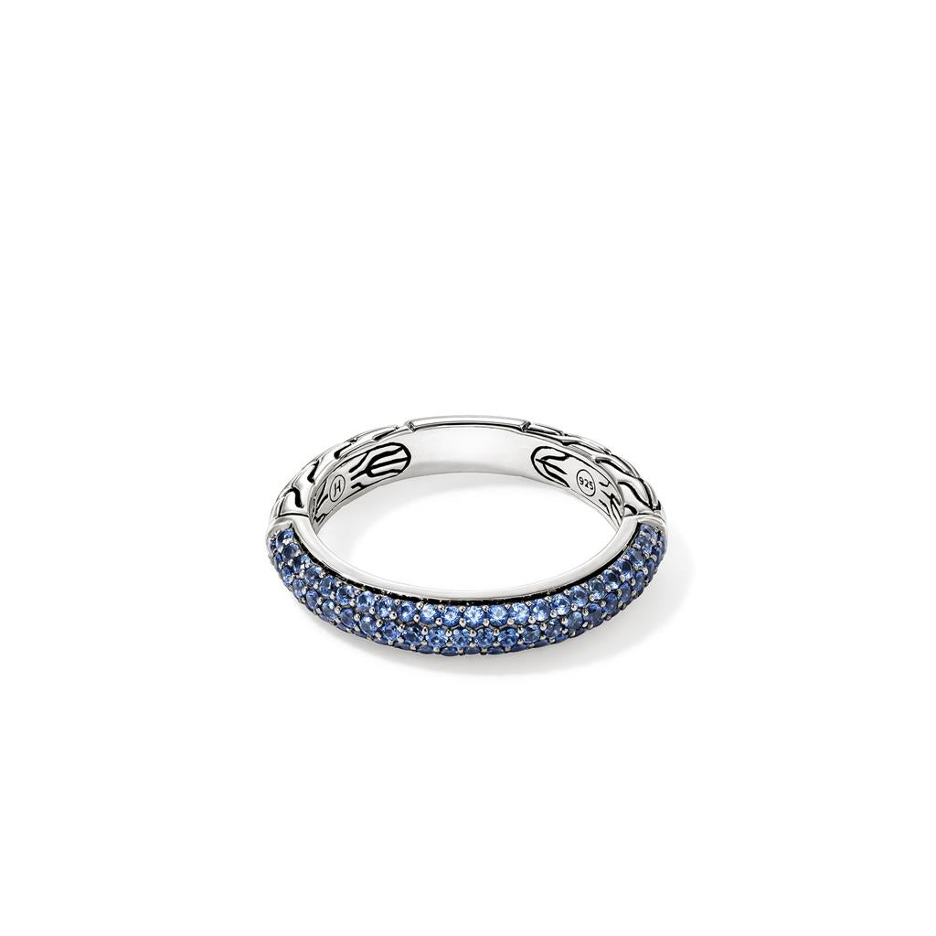 JH Essential Pavé Band Ring, Sterling Silver, Gemstones, 3.5MM