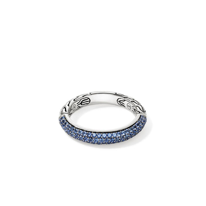 JH Essential Pavé Band Ring, Sterling Silver, Gemstones, 3.5MM