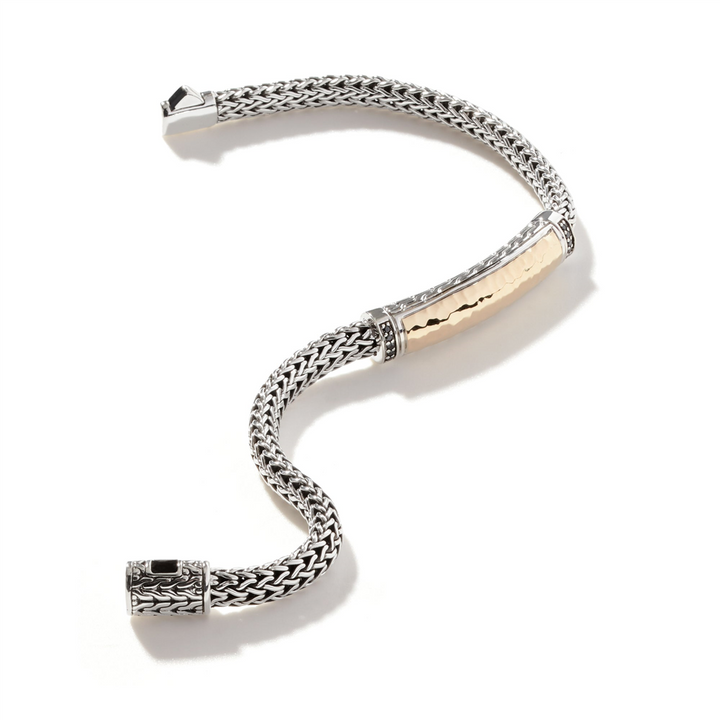 Palu ID Bracelet, Silver, Gold, Pavé, 5MM