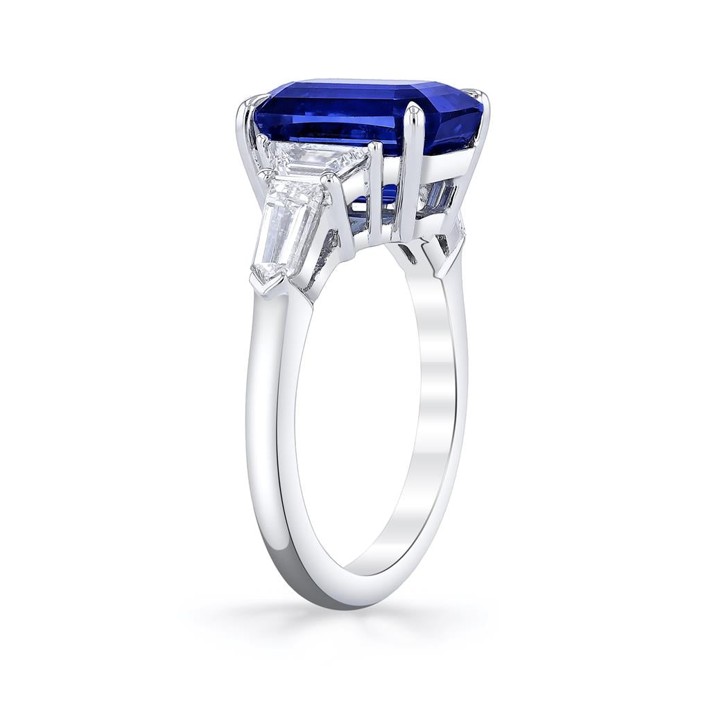 Platinum Emerald Cut Sapphire 5-Stone Ring