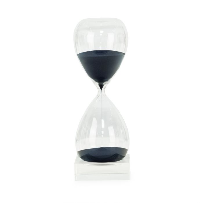 60 Minute Sand Timer on Cristal Base with Navy Sand.
