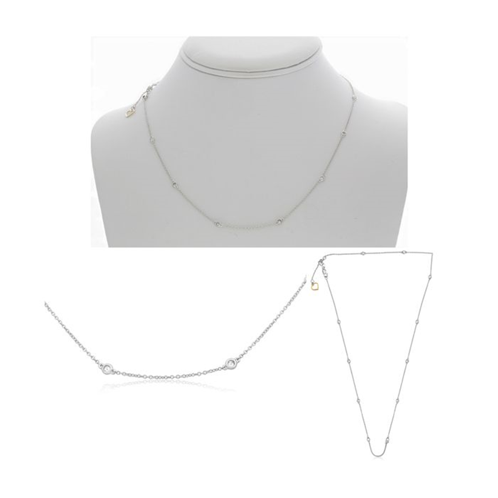 14K White Gold Diamonds By The Yard Necklace
