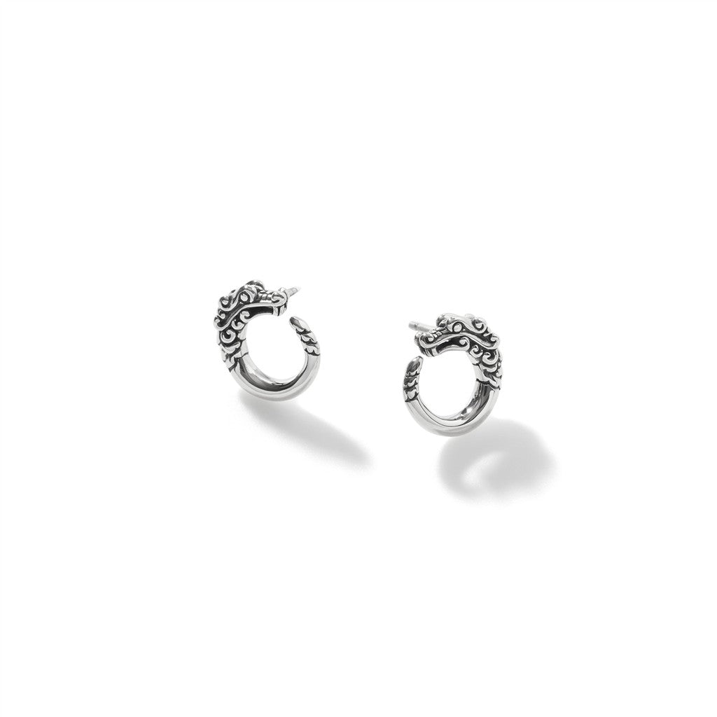 Naga Stud Earrings, Sterling Silver