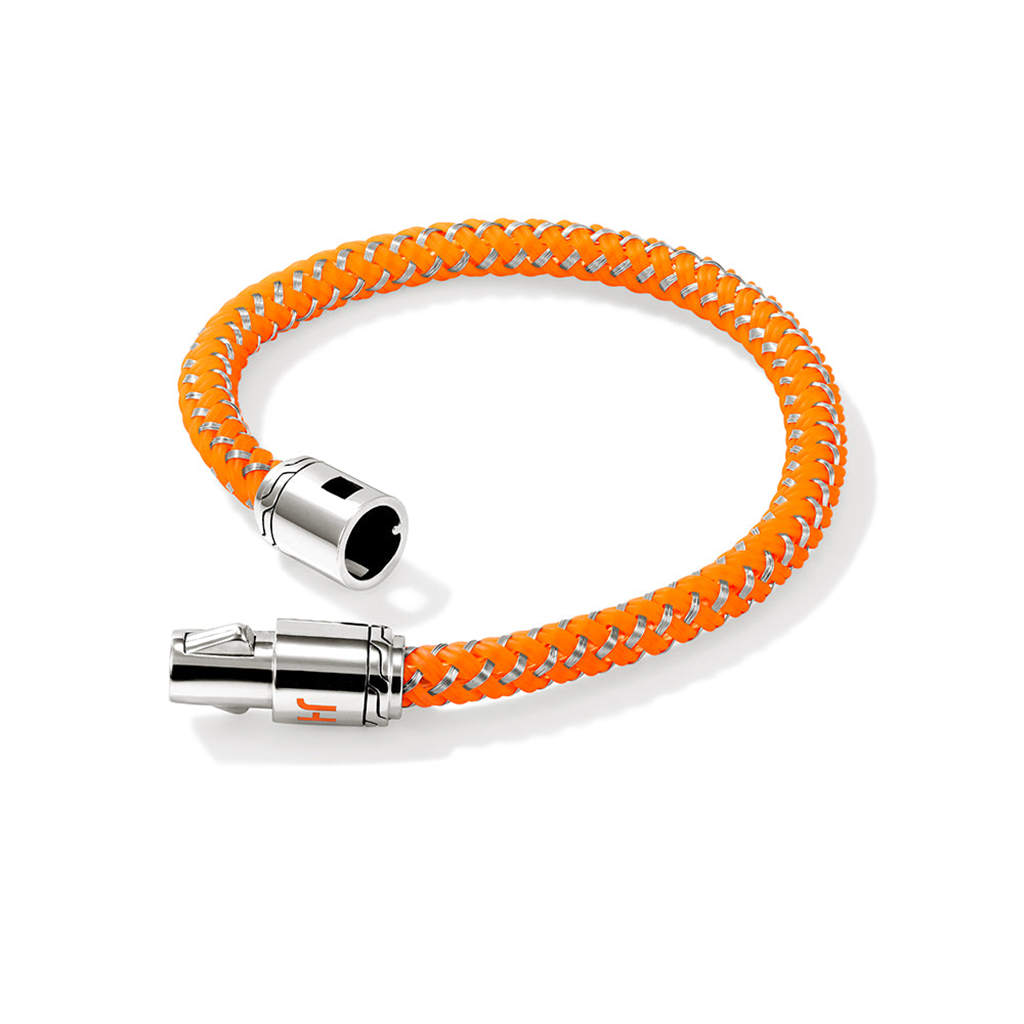 Cord Bracelet, Sterling Silver, Rubber